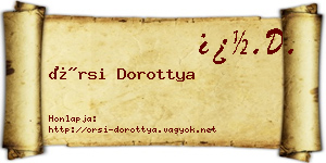 Örsi Dorottya névjegykártya